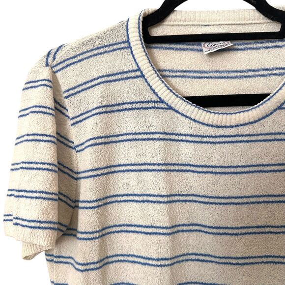 EXMOOR Striped Knit Short Sleeve Vintage Medium - Picture 2 of 4